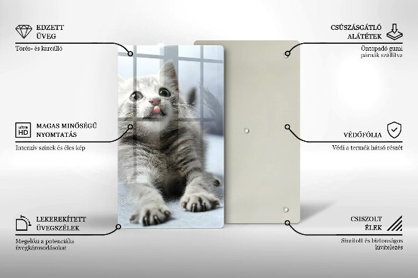 De vidrio templado Pequeño gatito lindo