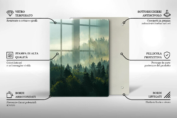 De vidrio templado Vista del paisaje del bosque