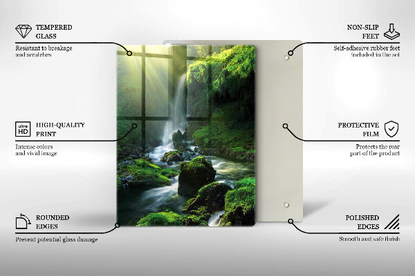 De vidrio templado Cascada en la selva