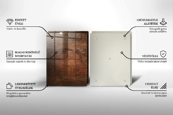 De vidrio templado Tablero de madera oscura