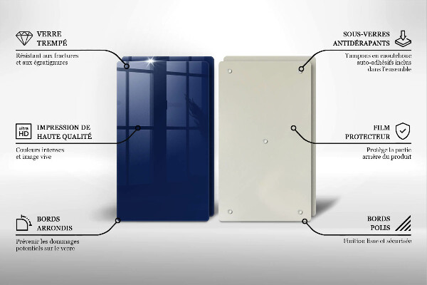 De vidrio templado Color azul