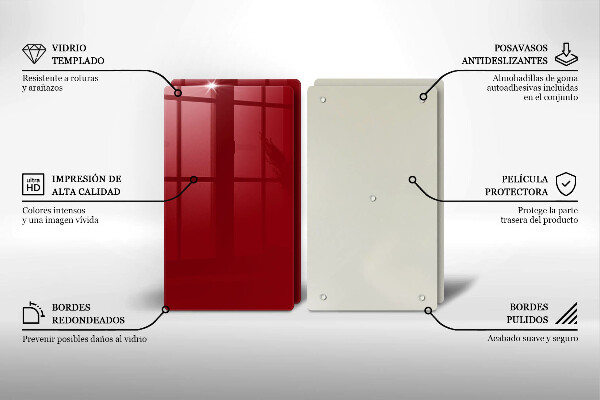 De vidrio templado Color rojo