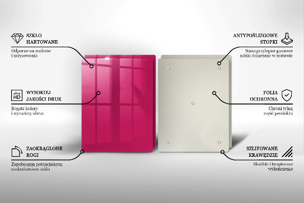 De vidrio templado Color rosa