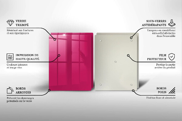 De vidrio templado Color rosa