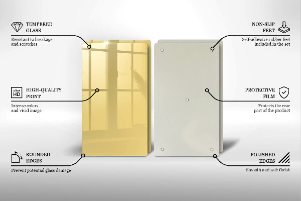 De vidrio templado Amarillo