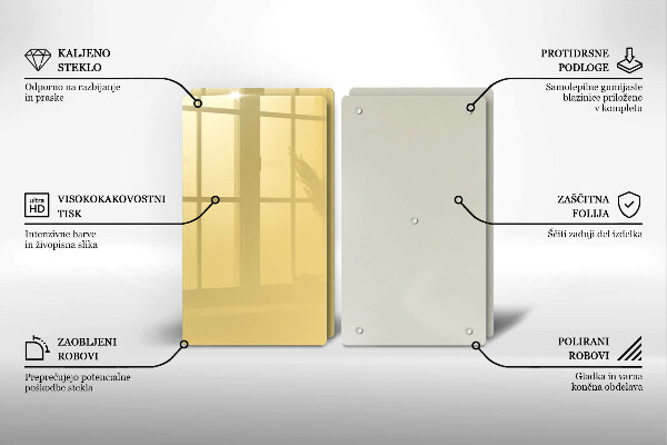 De vidrio templado Amarillo