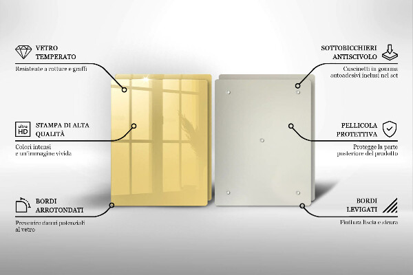 De vidrio templado Amarillo