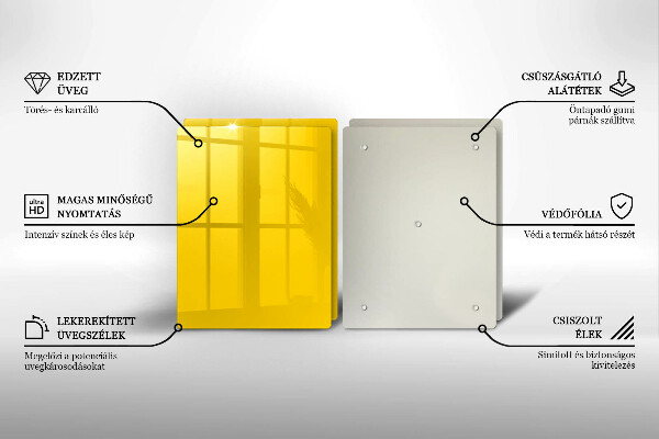 De vidrio templado Amarillo