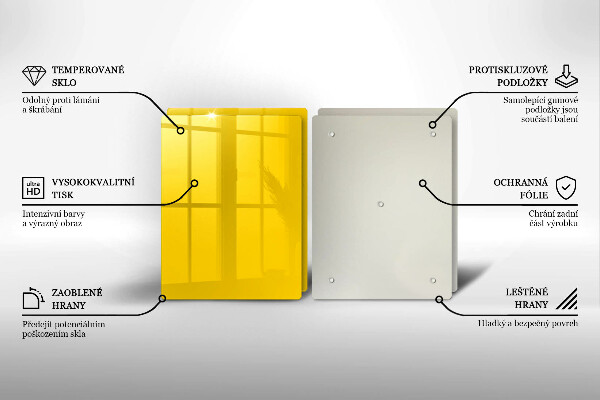 De vidrio templado Amarillo