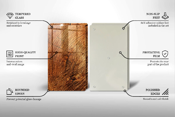 De vidrio templado Grano de madera del árbol