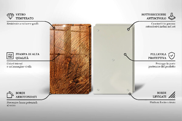 De vidrio templado Grano de madera del árbol