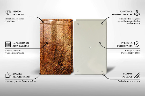 De vidrio templado Grano de madera del árbol