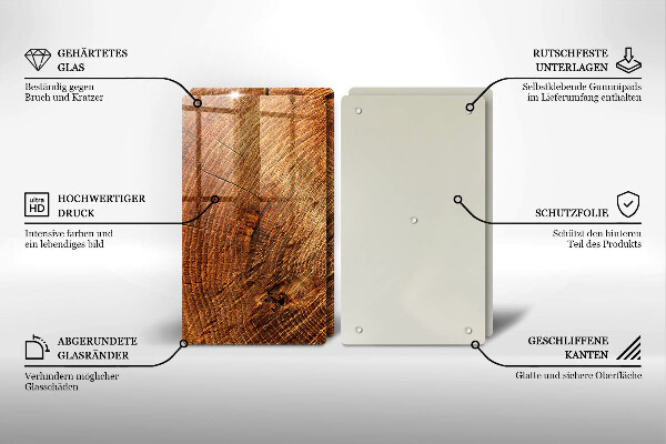 De vidrio templado Grano de madera del árbol