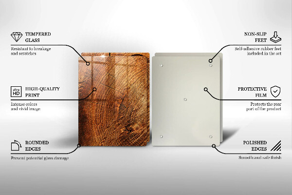 De vidrio templado Grano de madera del árbol