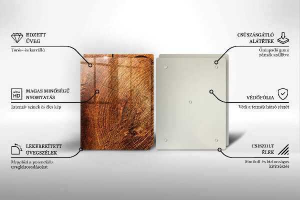 De vidrio templado Grano de madera del árbol