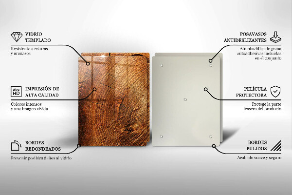 De vidrio templado Grano de madera del árbol