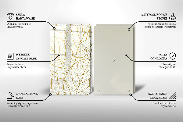 De vidrio templado Patrón de hojas de arte lineal