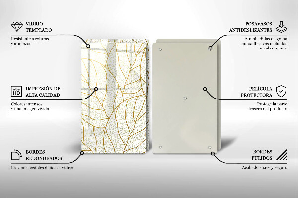 De vidrio templado Patrón de hojas de arte lineal