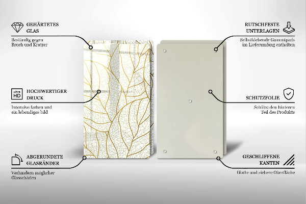 De vidrio templado Patrón de hojas de arte lineal