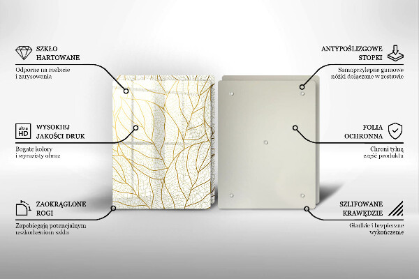 De vidrio templado Patrón de hojas de arte lineal