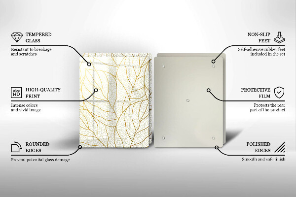 De vidrio templado Patrón de hojas de arte lineal