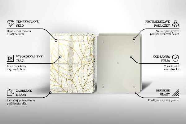 De vidrio templado Patrón de hojas de arte lineal