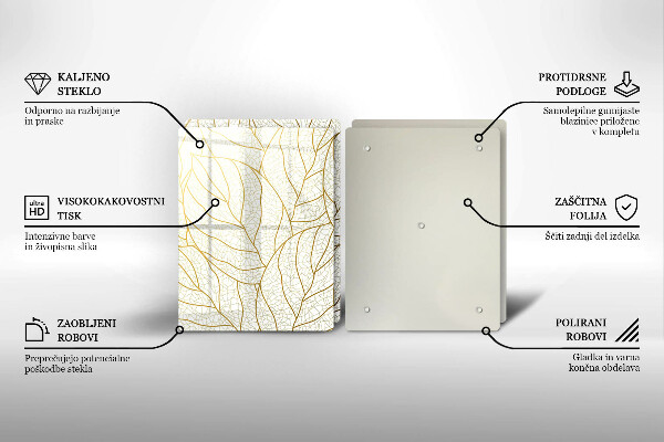 De vidrio templado Patrón de hojas de arte lineal