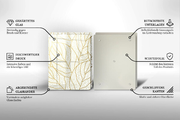 De vidrio templado Patrón de hojas de arte lineal