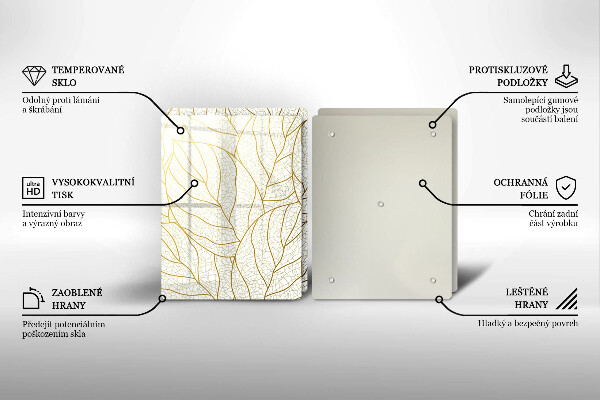 De vidrio templado Patrón de hojas de arte lineal