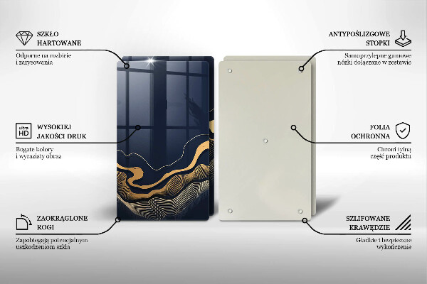 De vidrio templado Líneas doradas abstractas