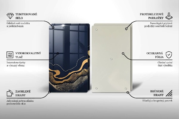 De vidrio templado Líneas doradas abstractas