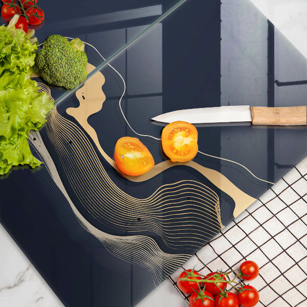 De vidrio templado Líneas doradas abstractas