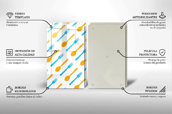 De vidrio templado Tenedores y cucharas