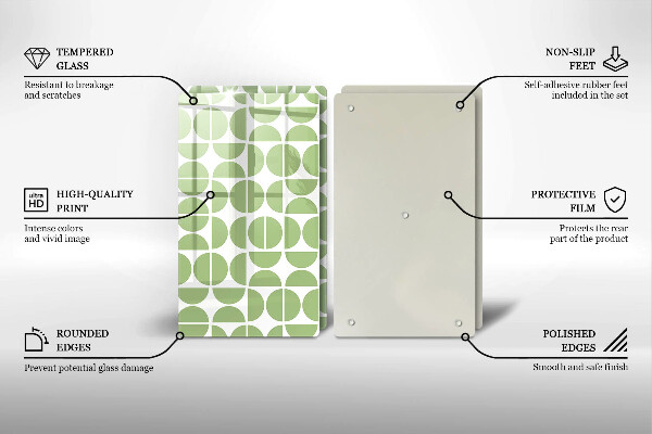 De vidrio templado Patrón de formas boho