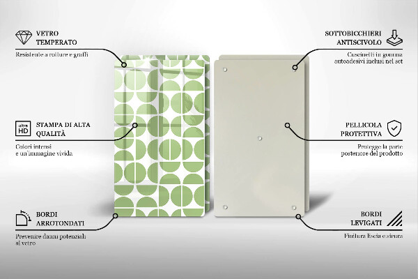 De vidrio templado Patrón de formas boho