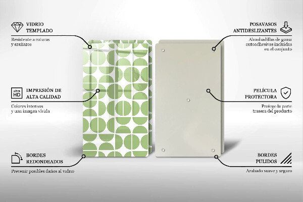 De vidrio templado Patrón de formas boho