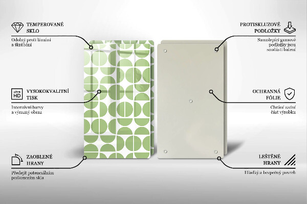 De vidrio templado Patrón de formas boho