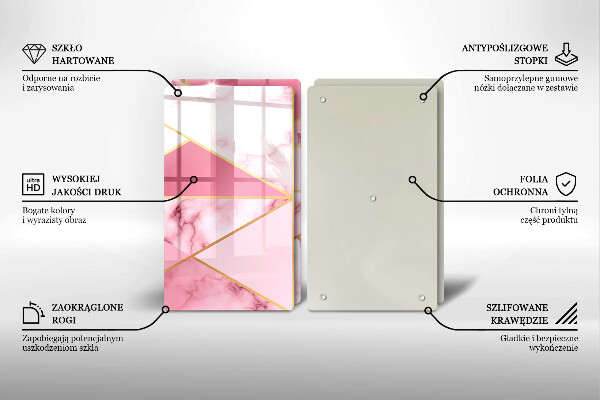 De vidrio templado Mármol geométrico