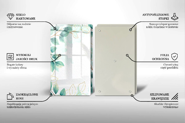 De vidrio templado Hojas pintadas