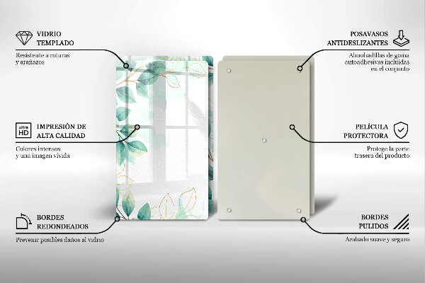 De vidrio templado Hojas pintadas