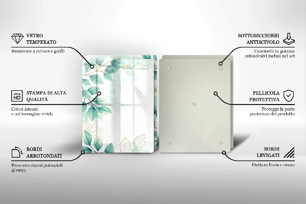 De vidrio templado Hojas pintadas