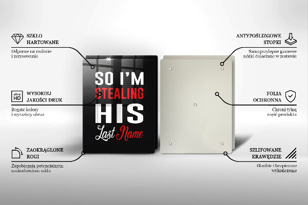 De vidrio templado Inscripción frase patrón