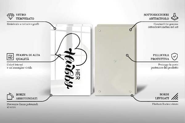 De vidrio templado Inscripción frase patrón