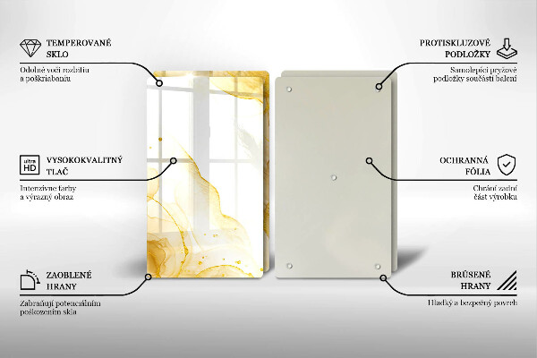 De vidrio templado Abstracción dorada