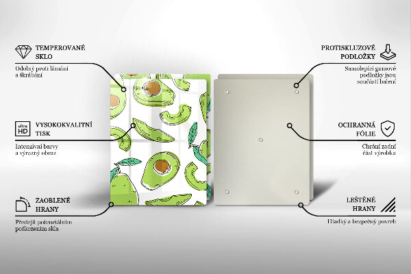 De vidrio templado Aguacate y pera