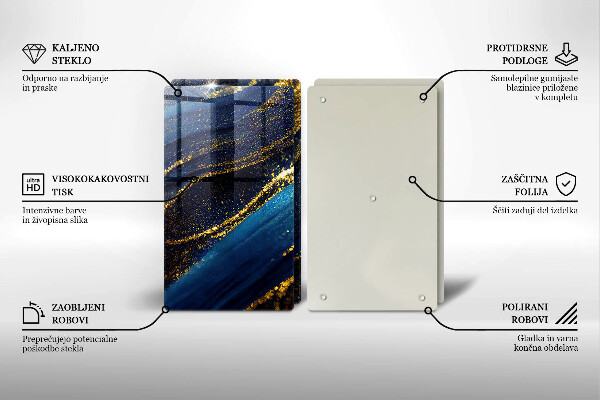 De vidrio templado Abstracción azul marino