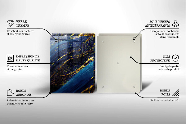 De vidrio templado Abstracción azul marino