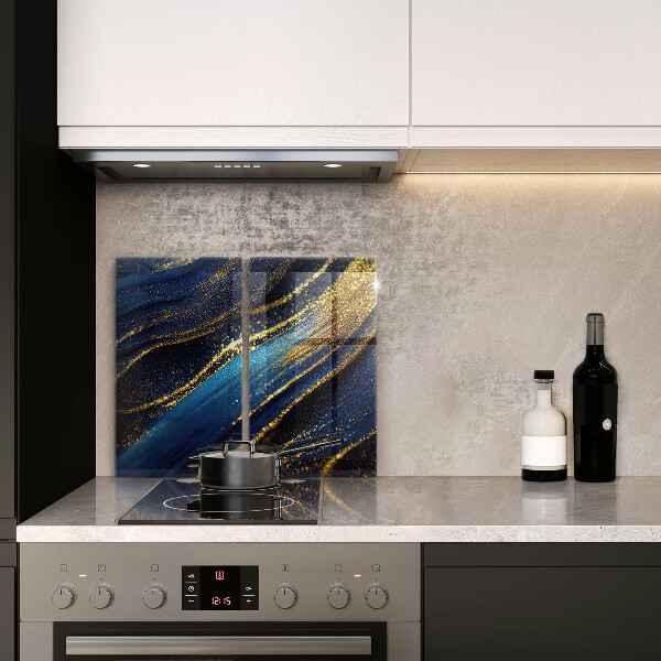 De vidrio templado Abstracción azul marino