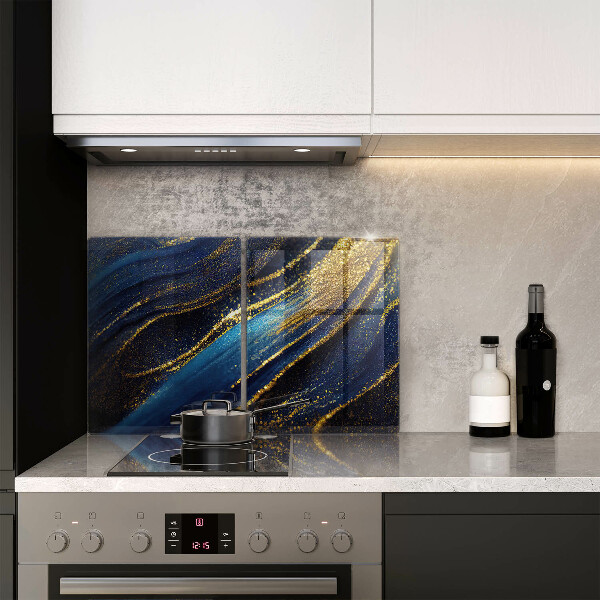 De vidrio templado Abstracción azul marino