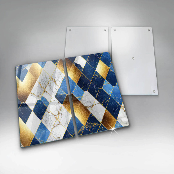 De vidrio templado Rombos de mármol dorado